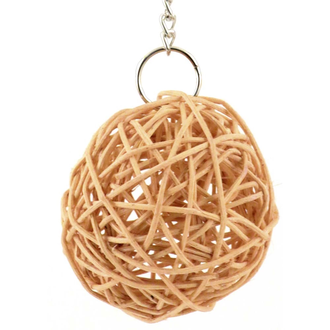 Woven Vine Ball On Chain Parrot Toy - Large