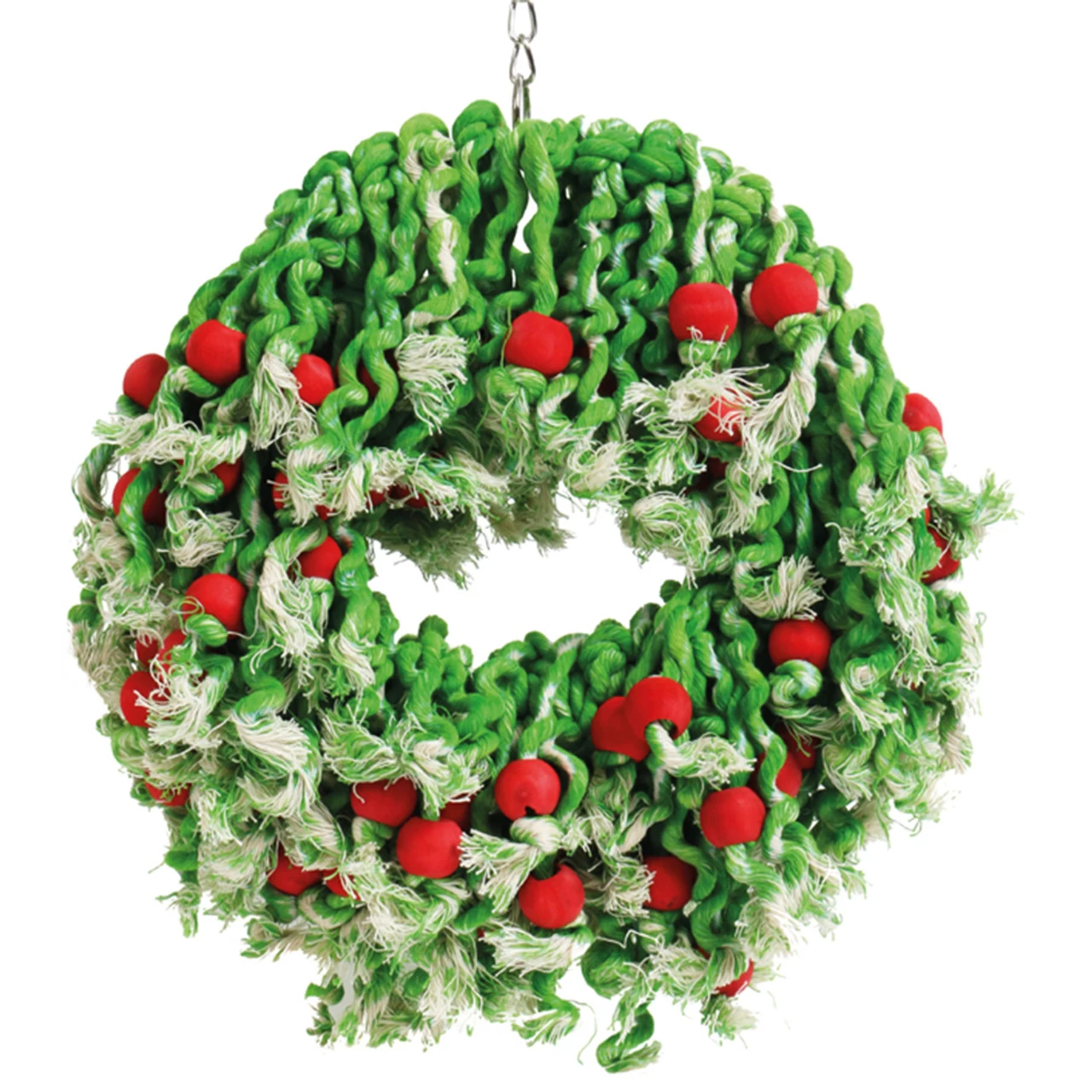 Cotton Christmas Wreath Parrot Toy - Image 2