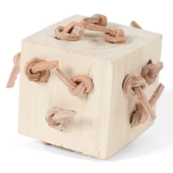 Leather Block Parrot Foot Toy