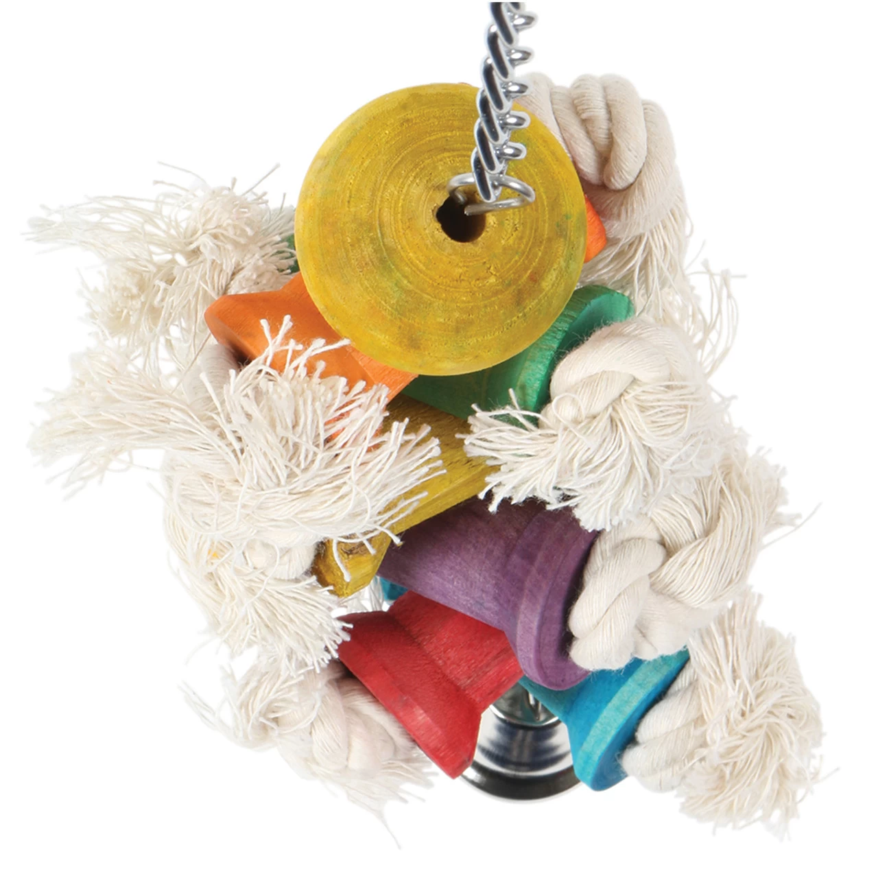 Spool Stacker Wood & Rope Parrot Toy - Image 3