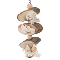 Naturals Wood & Rope Preening Stacker Parrot Toy