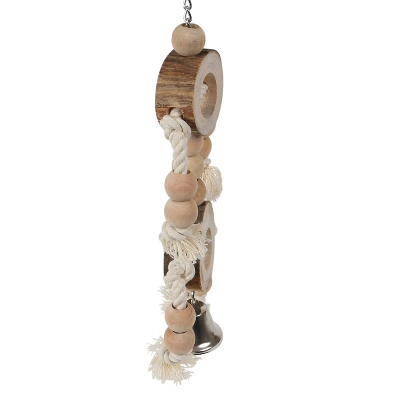 Naturals Wood & Rope Double Log Slices Parrot Toy - Image 2