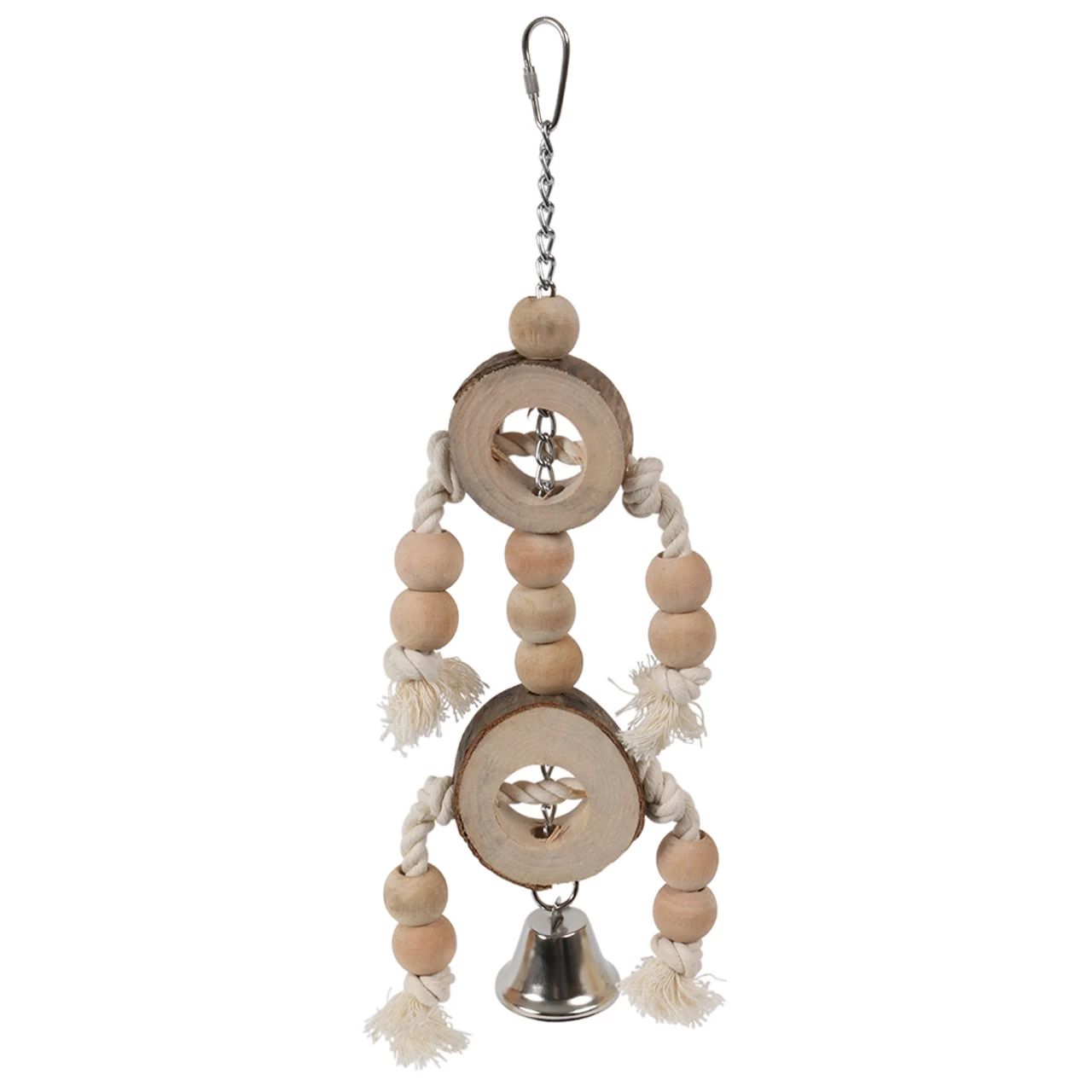 Naturals Wood & Rope Double Log Slices Parrot Toy - Image 4