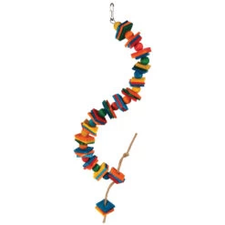 Spiral Wood And Rope Parrot Toy - Small
