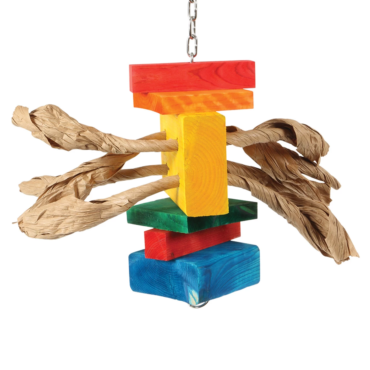 Chunky Chew & Shred Wood & Rope Parrot Toy - Image 2