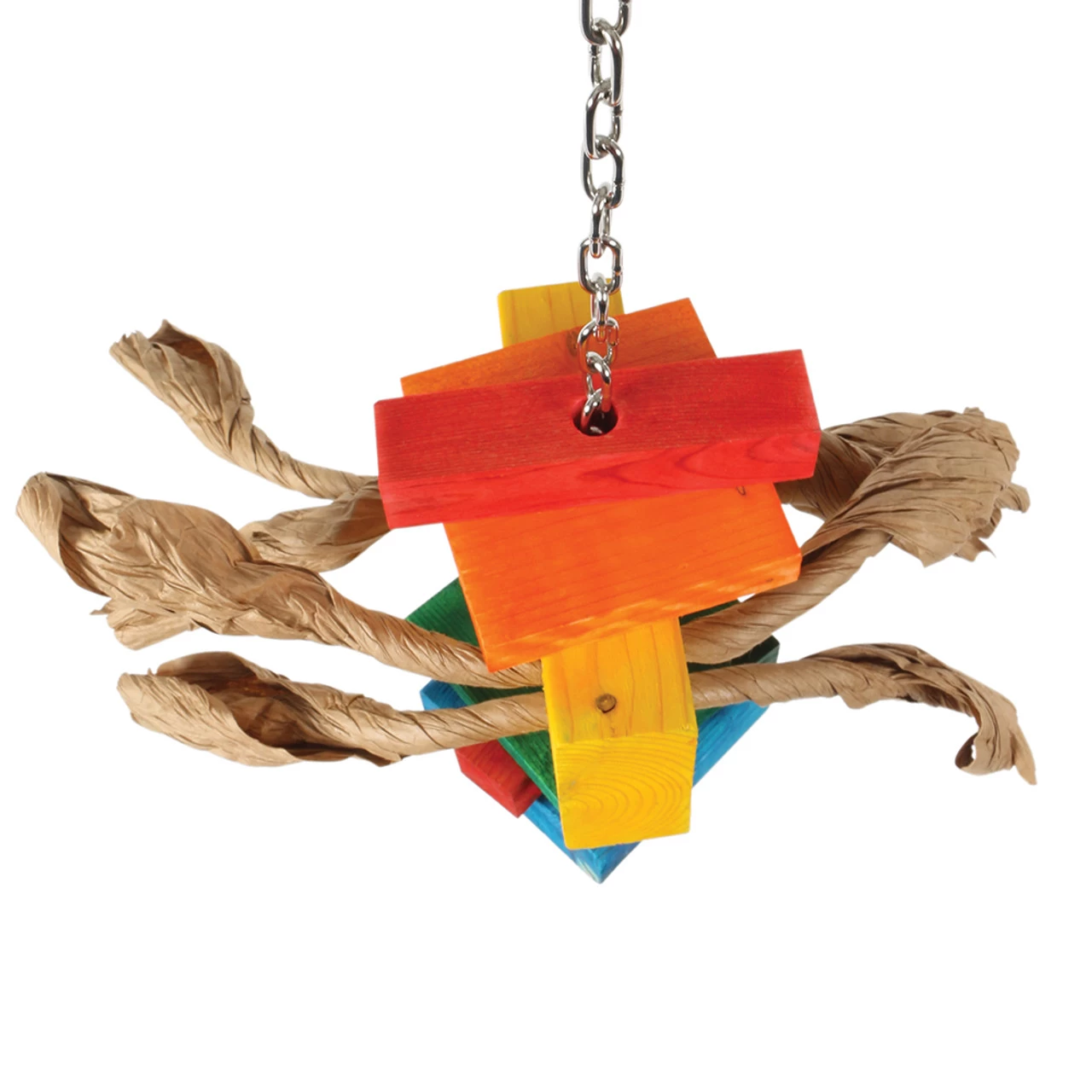 Chunky Chew & Shred Wood & Rope Parrot Toy - Image 3