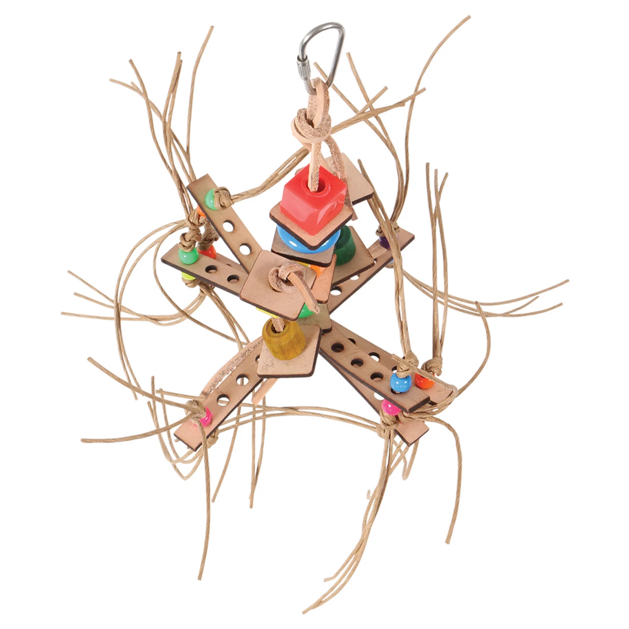 Spirou Paper Rope And Leather Parrot Toy - Image 4