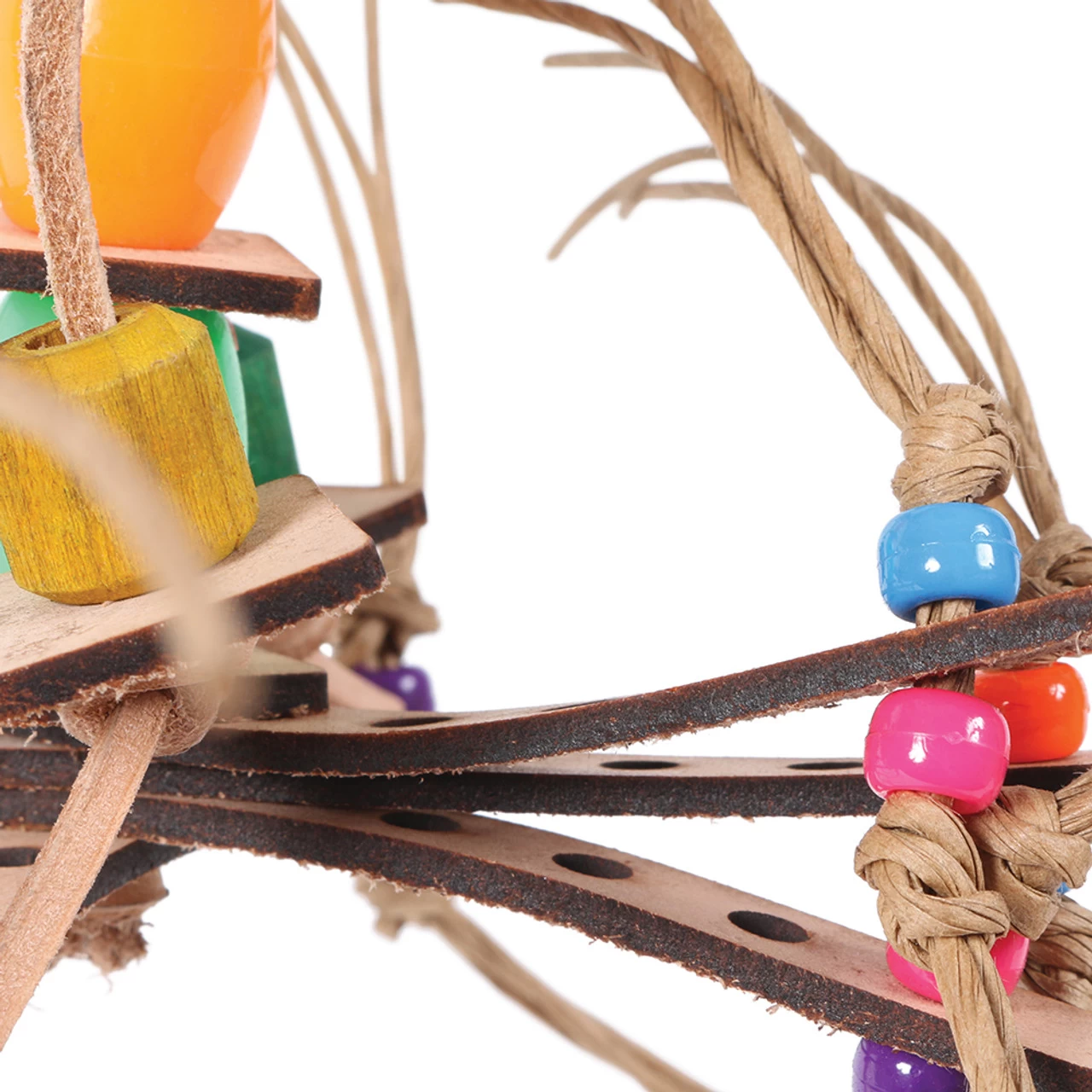 Spirou Paper Rope And Leather Parrot Toy - Image 5