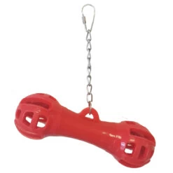 Giggly Dumbbell Rubber Foraging Parrot Toy