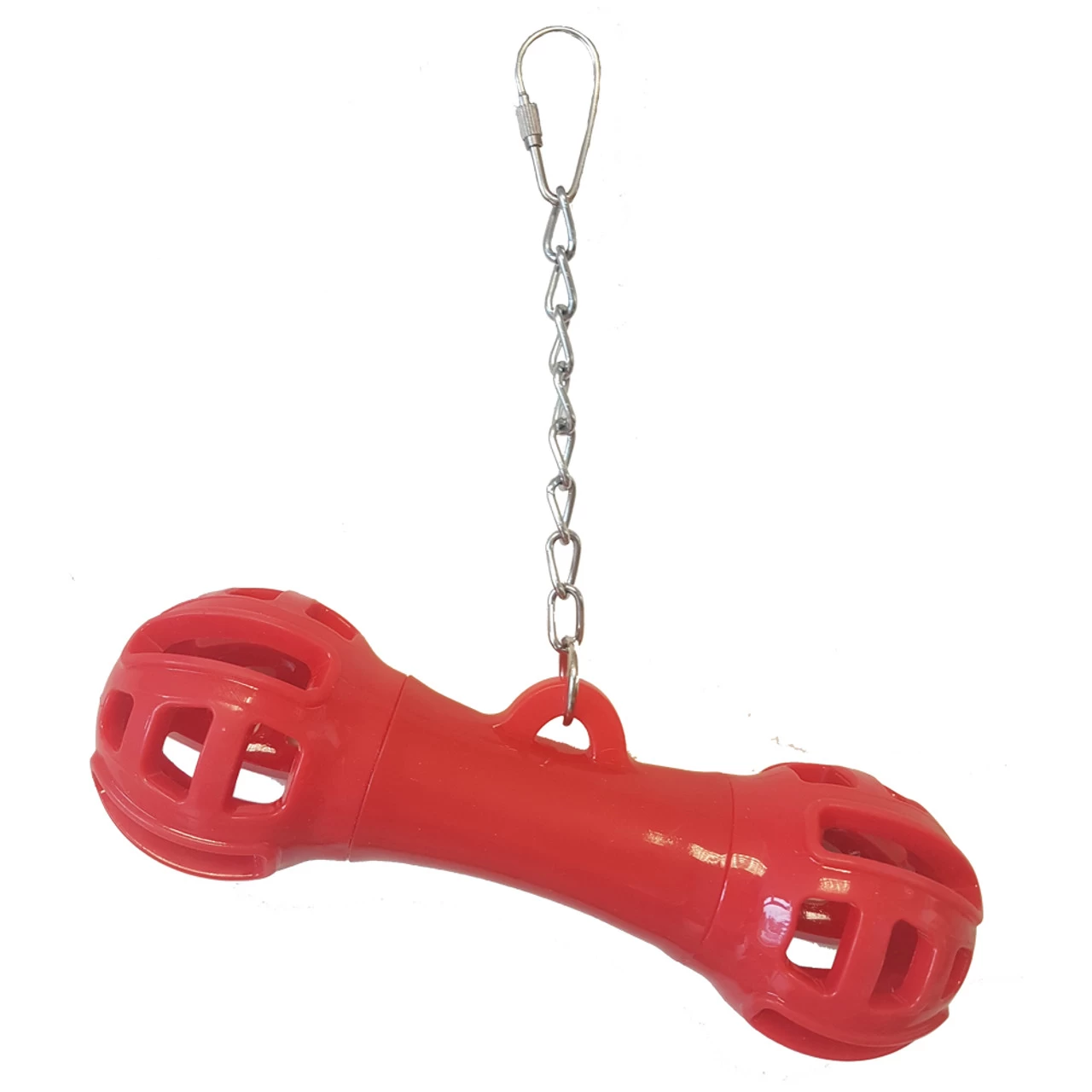 Giggly Dumbbell Rubber Foraging Parrot Toy