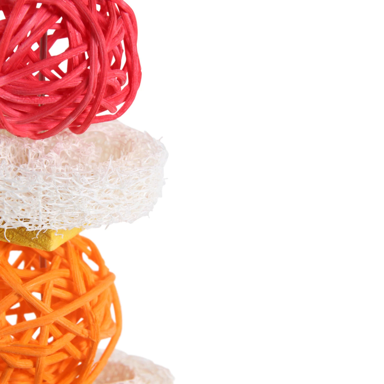 Loofah Stacks & Vine Balls Parrot Toy - Image 3