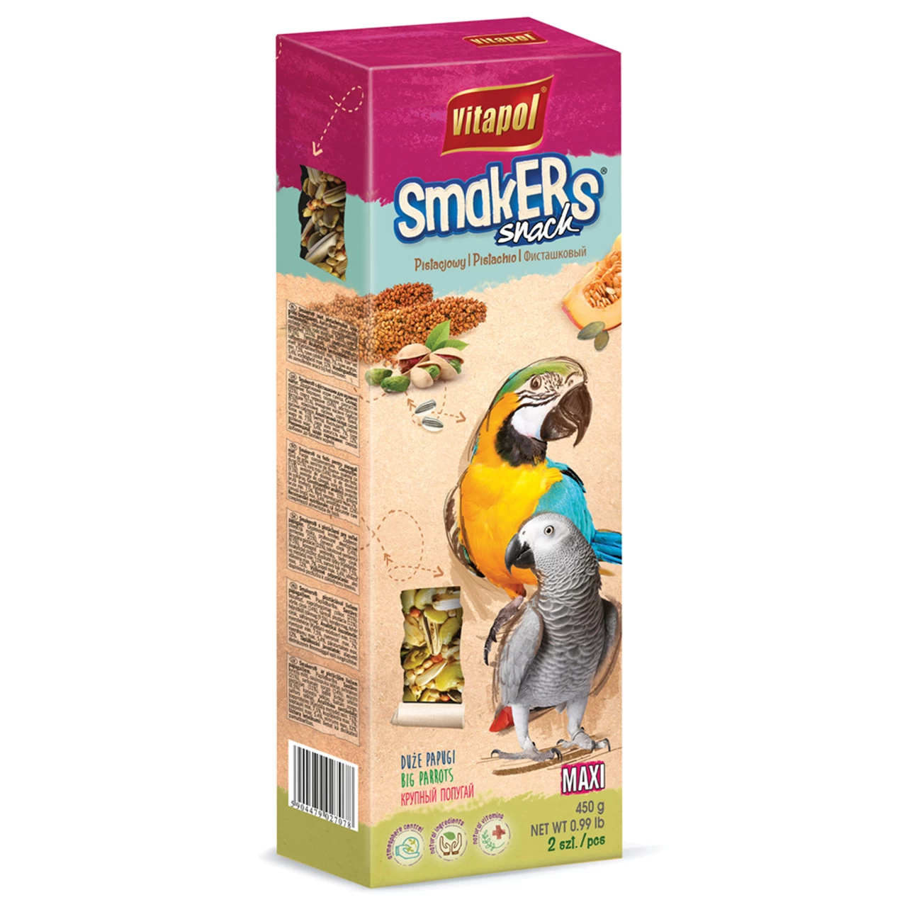 Vitapol Maxi Parrot Sticks Twinpack - Pistachio