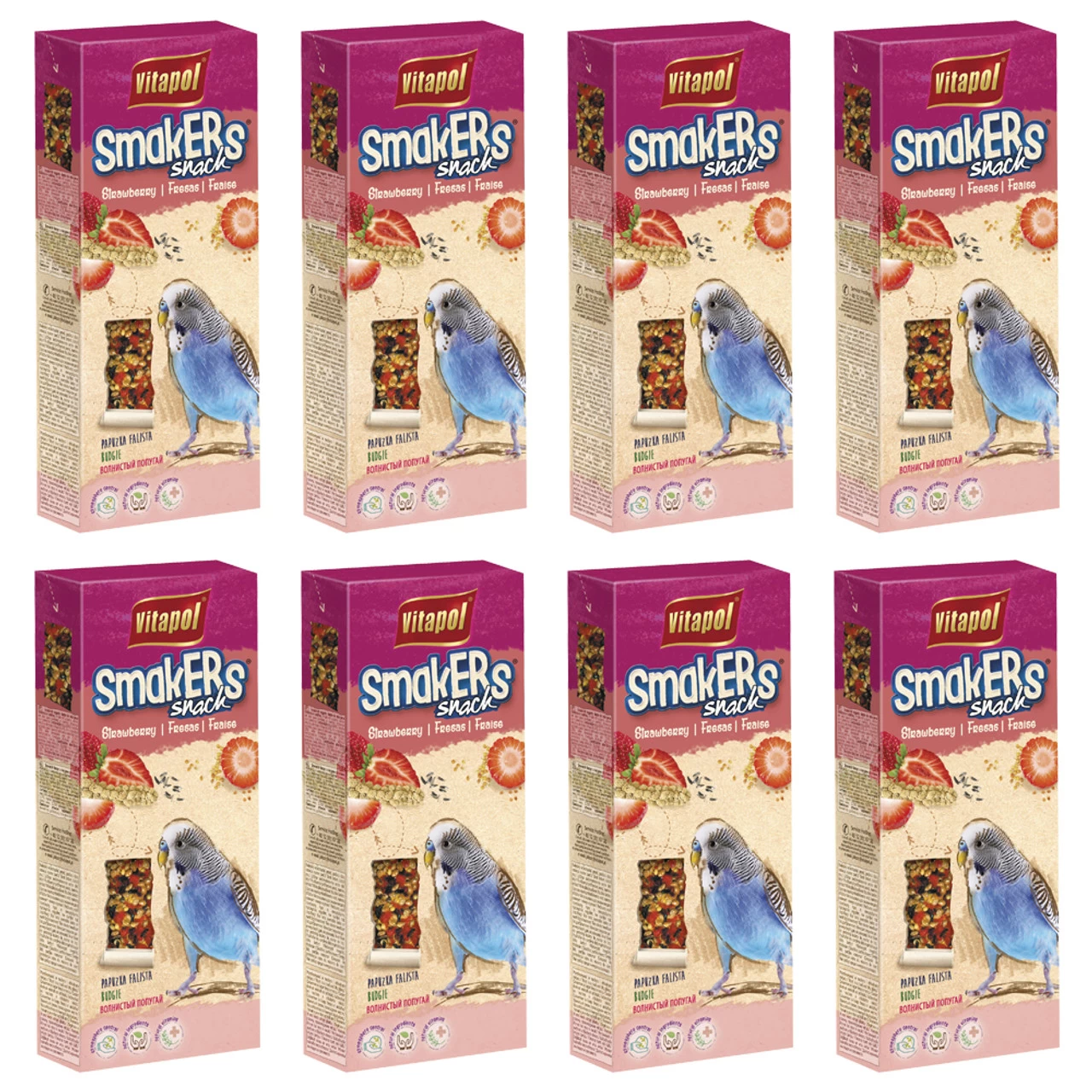 Vitapol Budgie Sticks Twinpack - Strawberry - Case Of 8