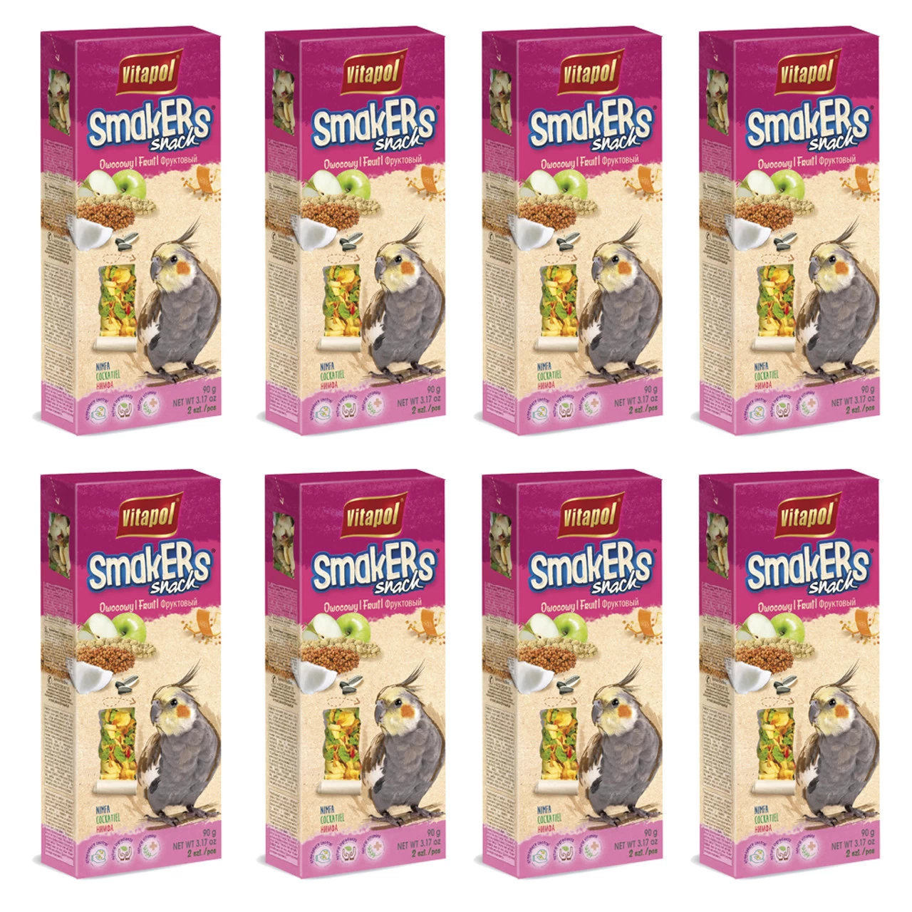Vitapol Cockatiel Sticks Twinpack - Fruit - Case Of 8