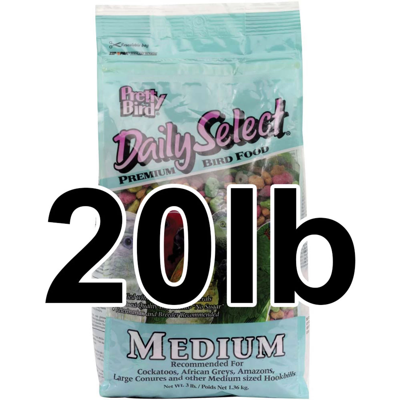 Pretty Bird Daily Select Medium 20lb Complete Parrot Food - Image 2