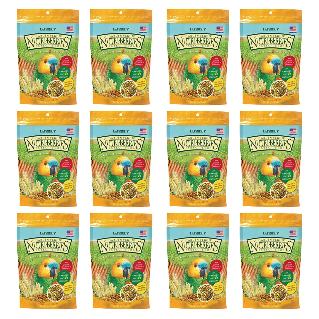 Lafeber NutriBerries Garden Veggie 284g Complete Parrot Food Case Of 12