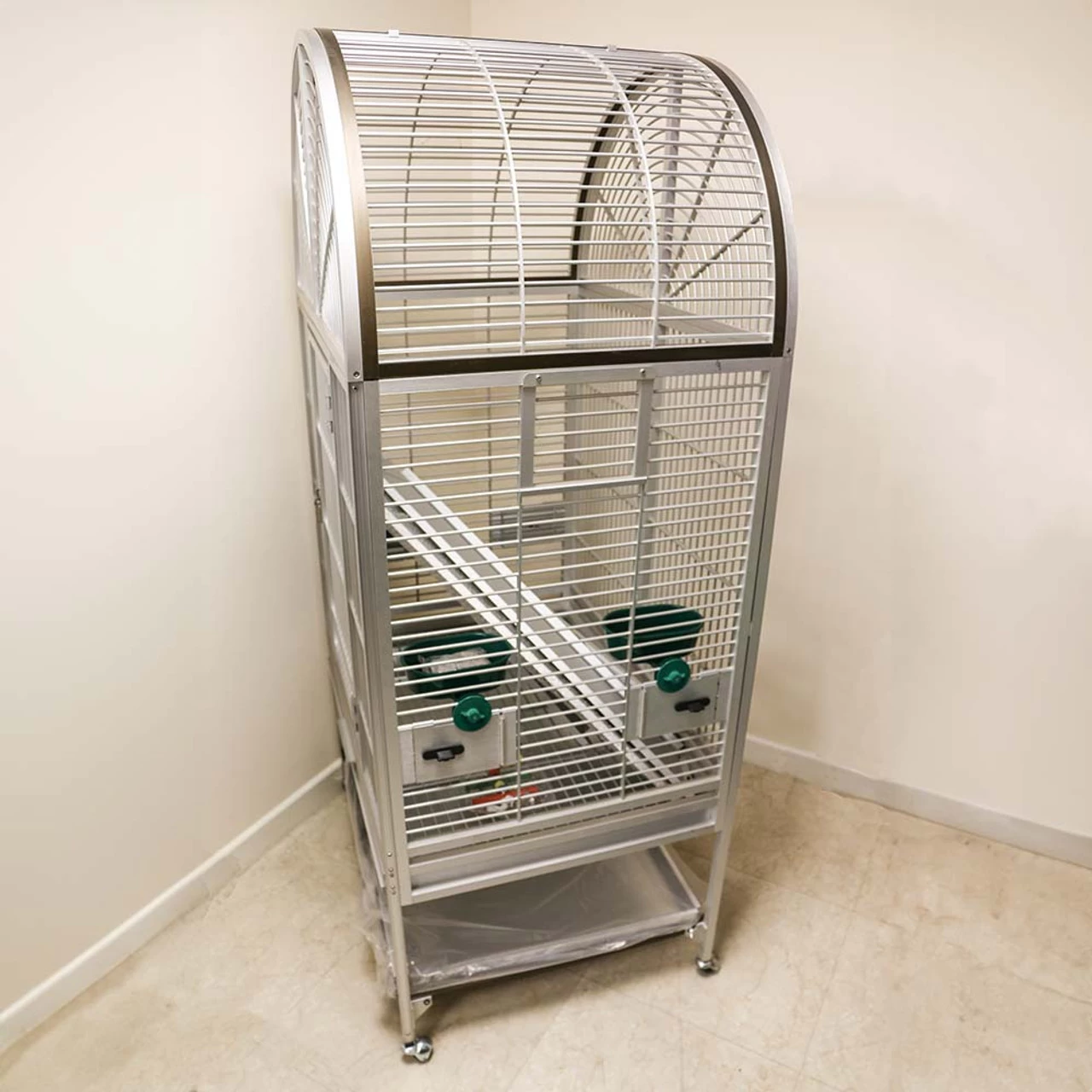 *** Collection Only *** King`s Aluminium ACA3325 Silver / Bronze Mix Arch Top Cage - Image 4